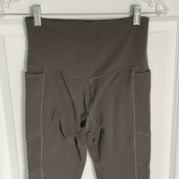 Athleta Inclination Moto tight Leggings Green with pockets 47149 - Picture 10 of 15